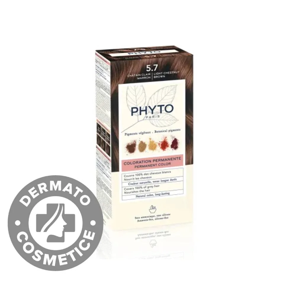 Vopsea par 5.7 Light Chestnut Brown Phytocolor, 50ml, Phyto