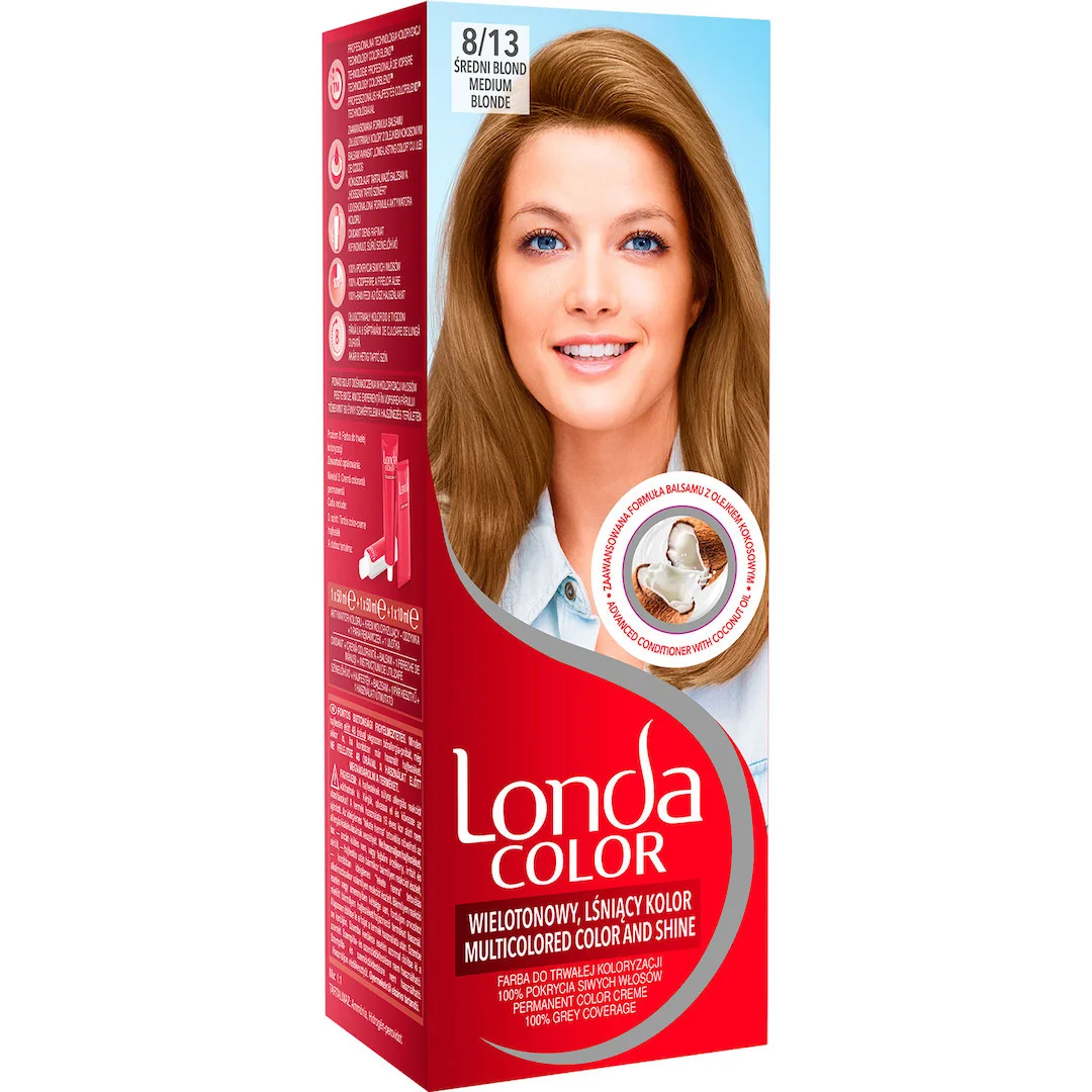 Vopsea de par permanenta 8/13 Blond mediu, 110ml, Londa