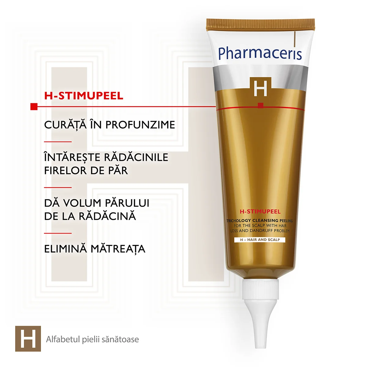 Peeling curatare pentru scalp cu matreata si caderea parului Stimupeel H, 125ml, Pharmaceris