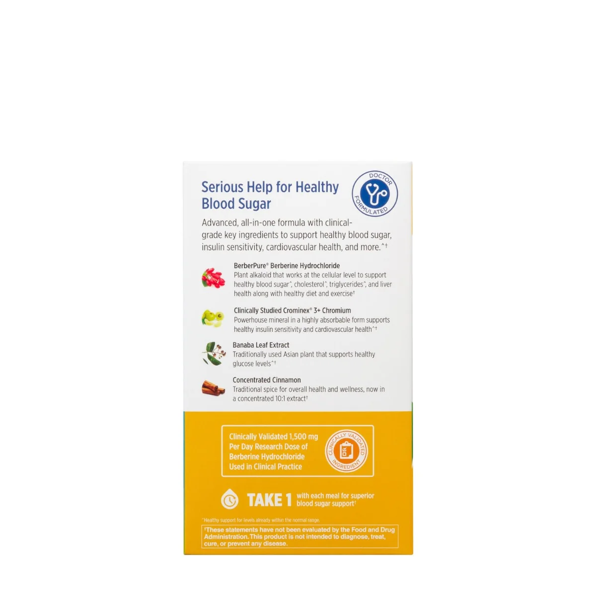 Formula avansata pentru reducerea glicemiei cu Berberina Doctor’s Preferred® GlucoGold® with Berberine, 90 tablete, GNC