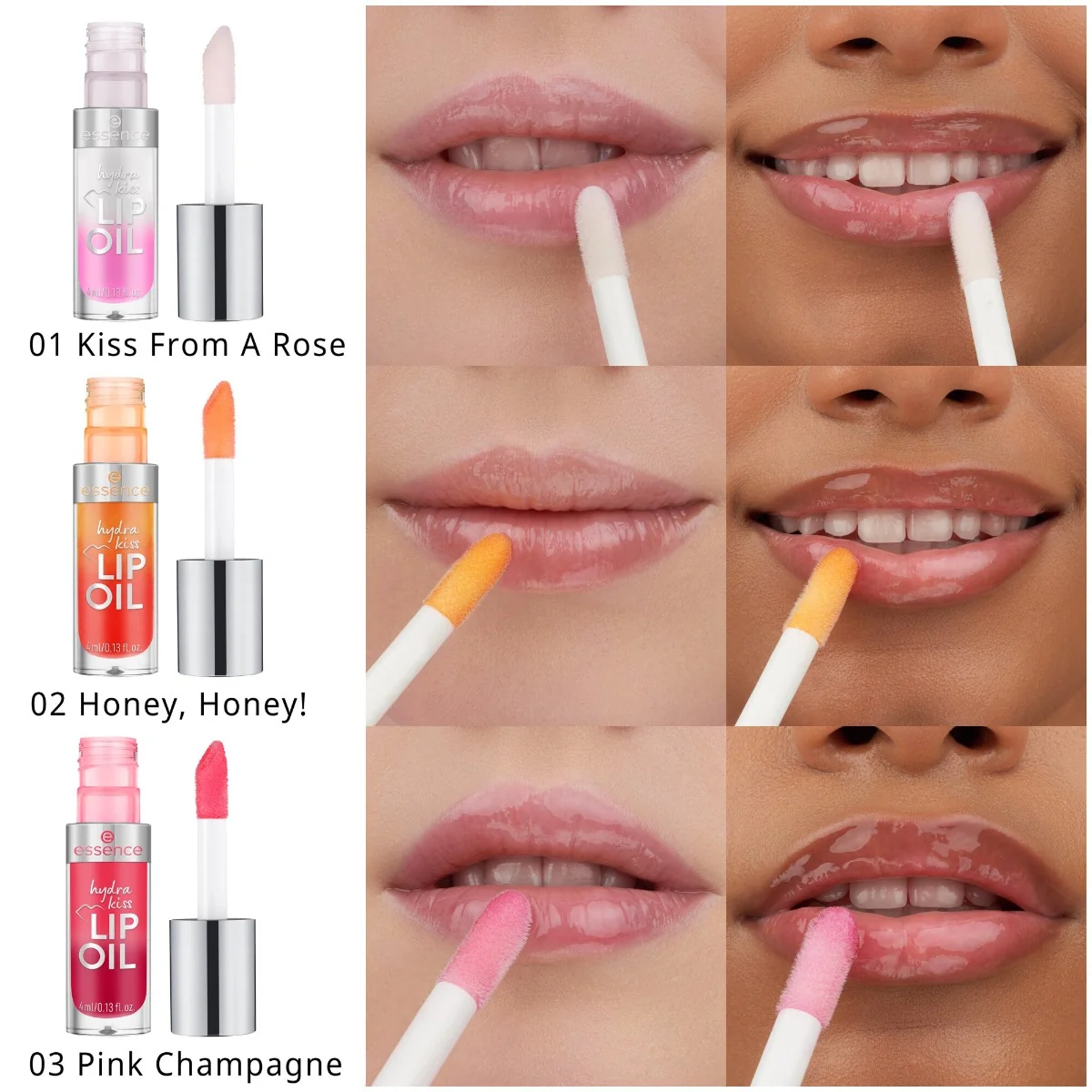Ulei de buze hydra kiss Lip Oil 03 - Pink Champagne, 4ml, Essence