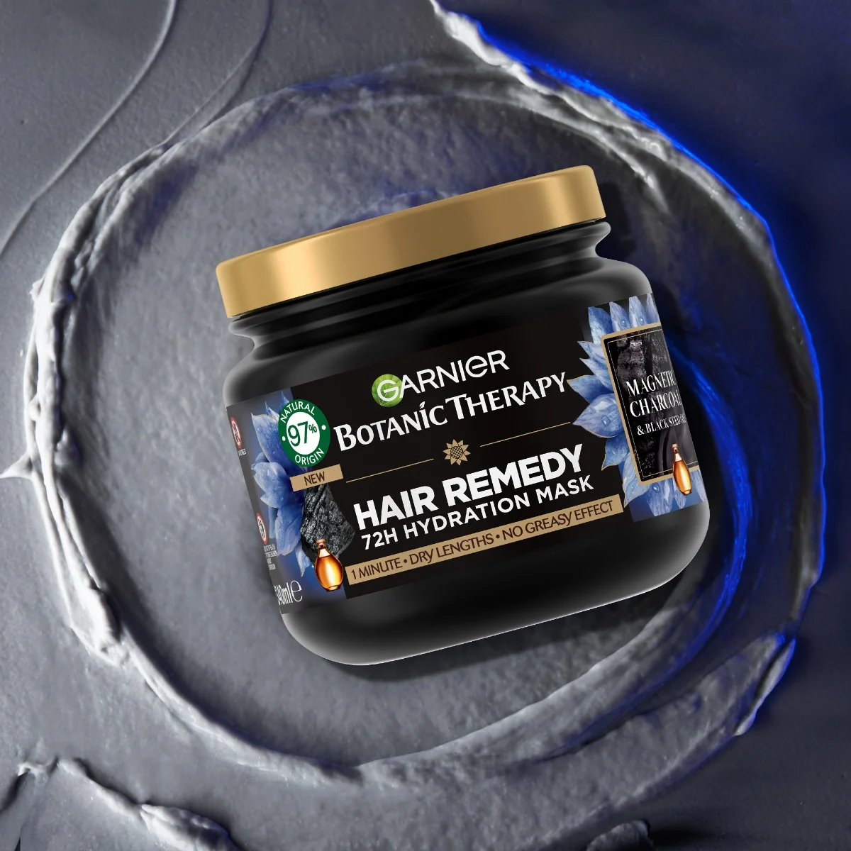 Masca pentru par Magnetic Charcoal Botanic Therapy , 340ml, Garnier