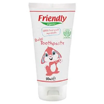 Pasta de dinti pentru copii cu aroma de zmeura, 50ml, Friendly Organic