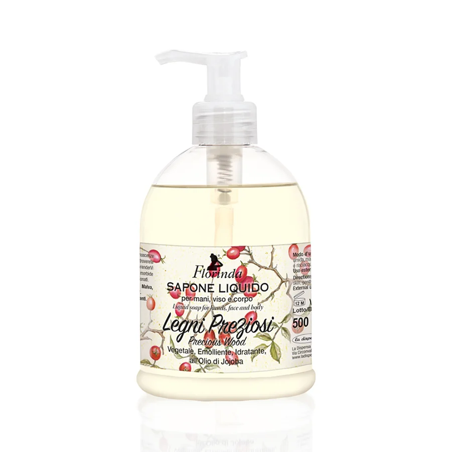 Sapun lichid vegetal hidratant cu ulei de lemn pretios, 500ml, Florinda