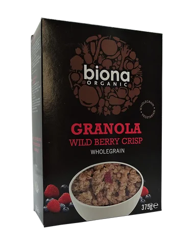Granola cu fructe de padure crunchy bio, 375g, Biona Organic