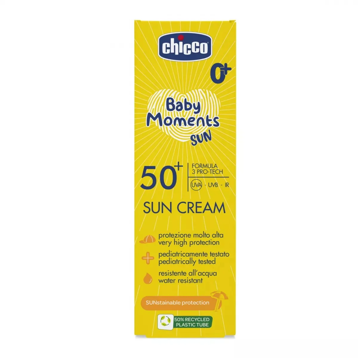 Crema cu protectie solara SPF 50+ Baby Moments 0 luni+, 75ml, Chicco 