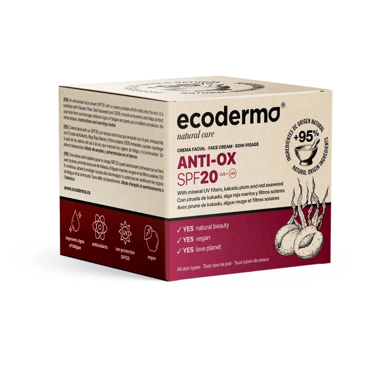 Crema antioxidanta cu SPF20, 50ml, Ecoderma