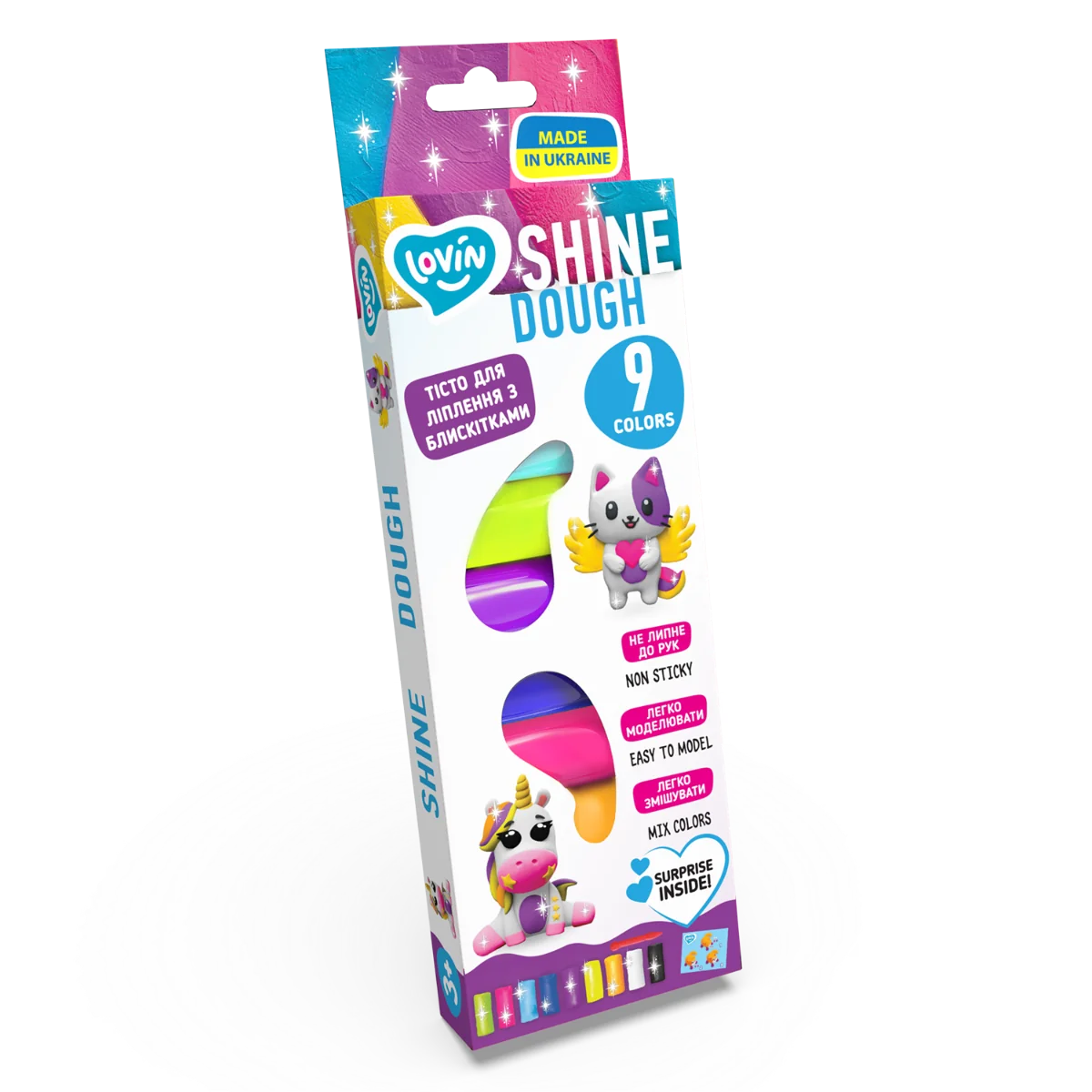 Set plastilina Lovin Shine Dough, 9 x15g, Oktoclay