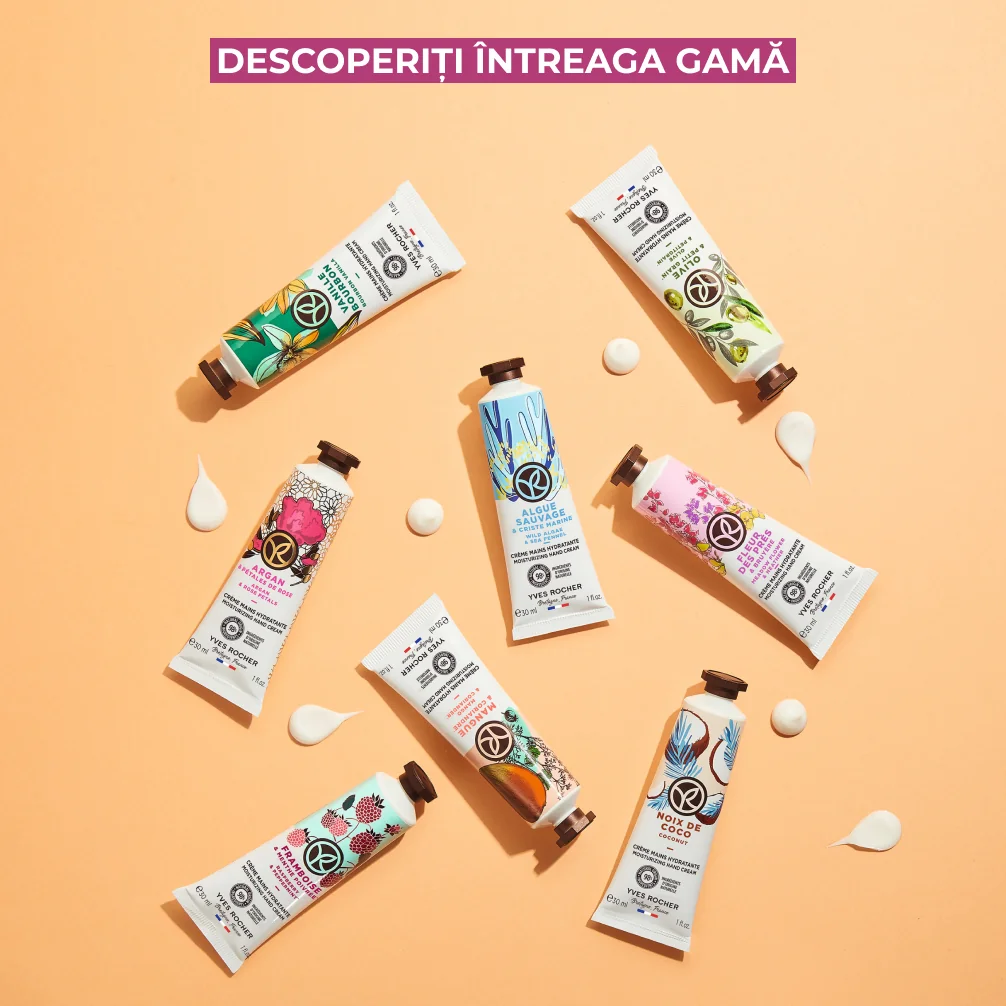 Creme pentru maini cu argan si trandafir bio, 30ml, Yves Rocher 