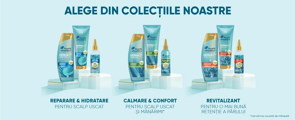 Gama Head & Shoulders DermaXPro pentru hidratarea, calmarea si revitalizarea scalpului si parului.