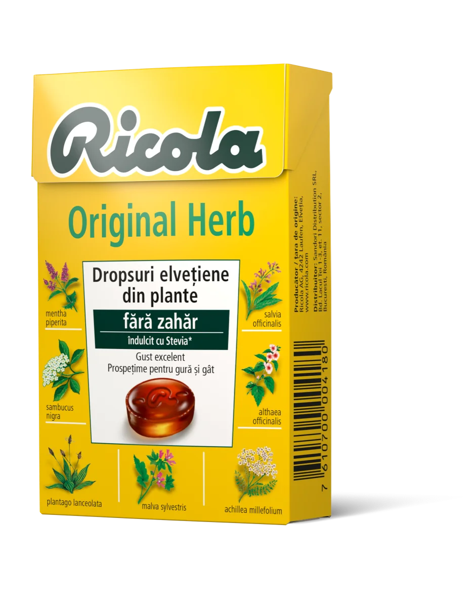 Dropsuri din plante Original Herbs, 40g, Ricola