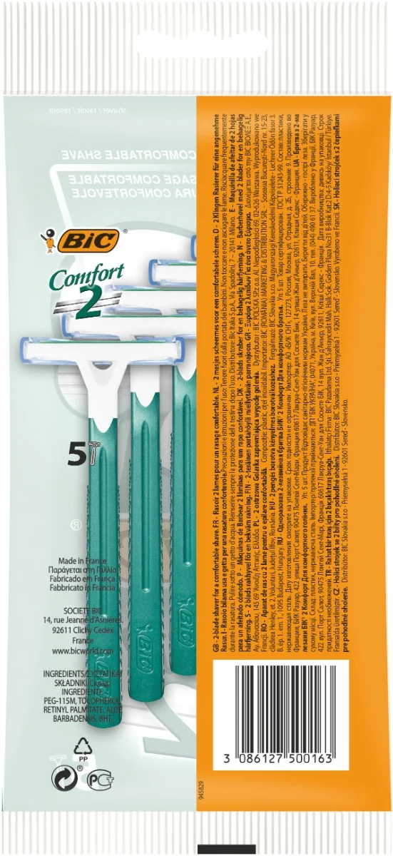 Pachet Aparat de ras Comfort 2, 5 bucati, BIC