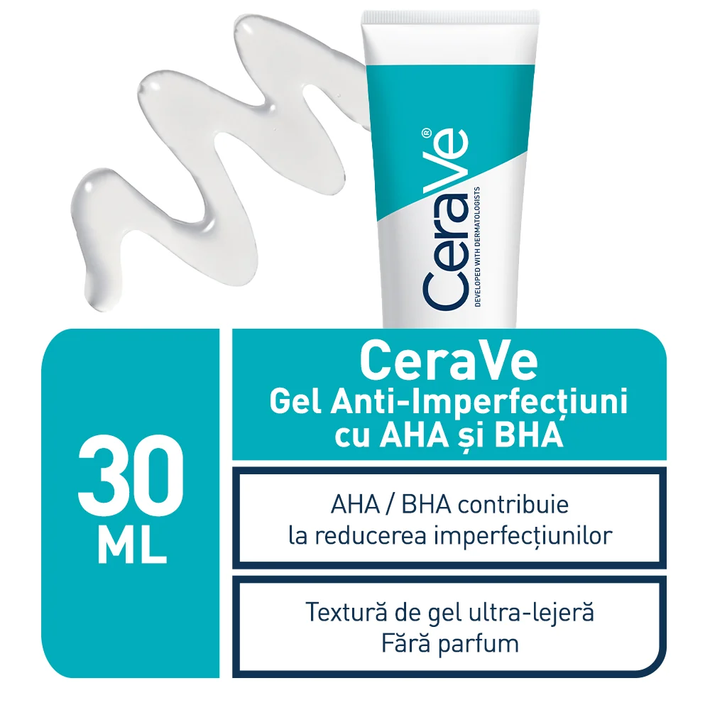 Gel anti-imperfectiuni ten cu tendinta acneica cu AHA si BHA, 40ml, CeraVe