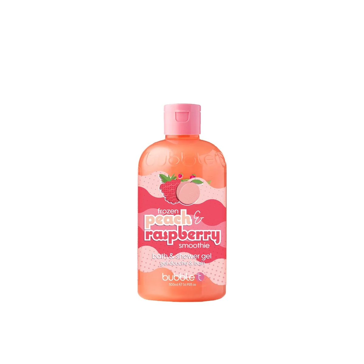 Gel de dus si baie cu aroma de piersica si zmeura, 500ml, Bubble T