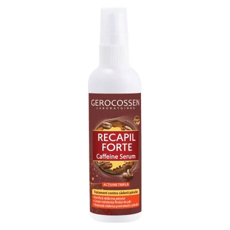 Ser tratament impotriva caderii parului cu cafeina Recapil Forte, 125ml, Gerocossen