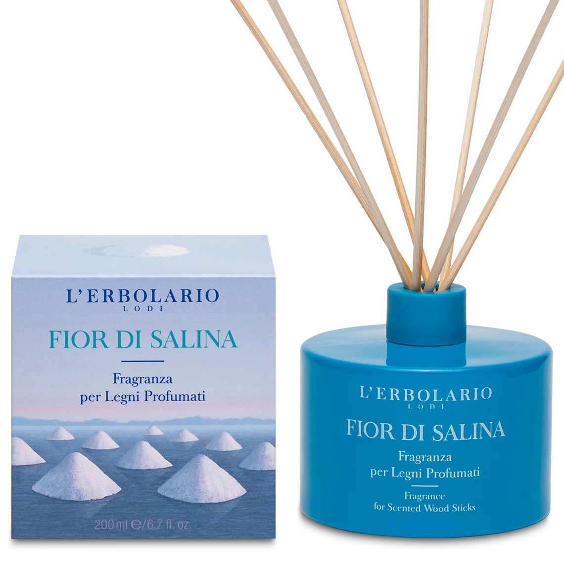 L'Erbolario Parfum pentru camera cu betisoare Fior Di Salina, 200ml