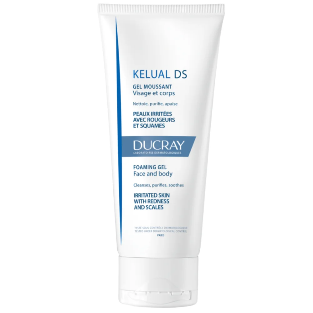 Gel spumant pentru pielea iritata cu roseata si scuame Kelual DS, 200ml, Ducray