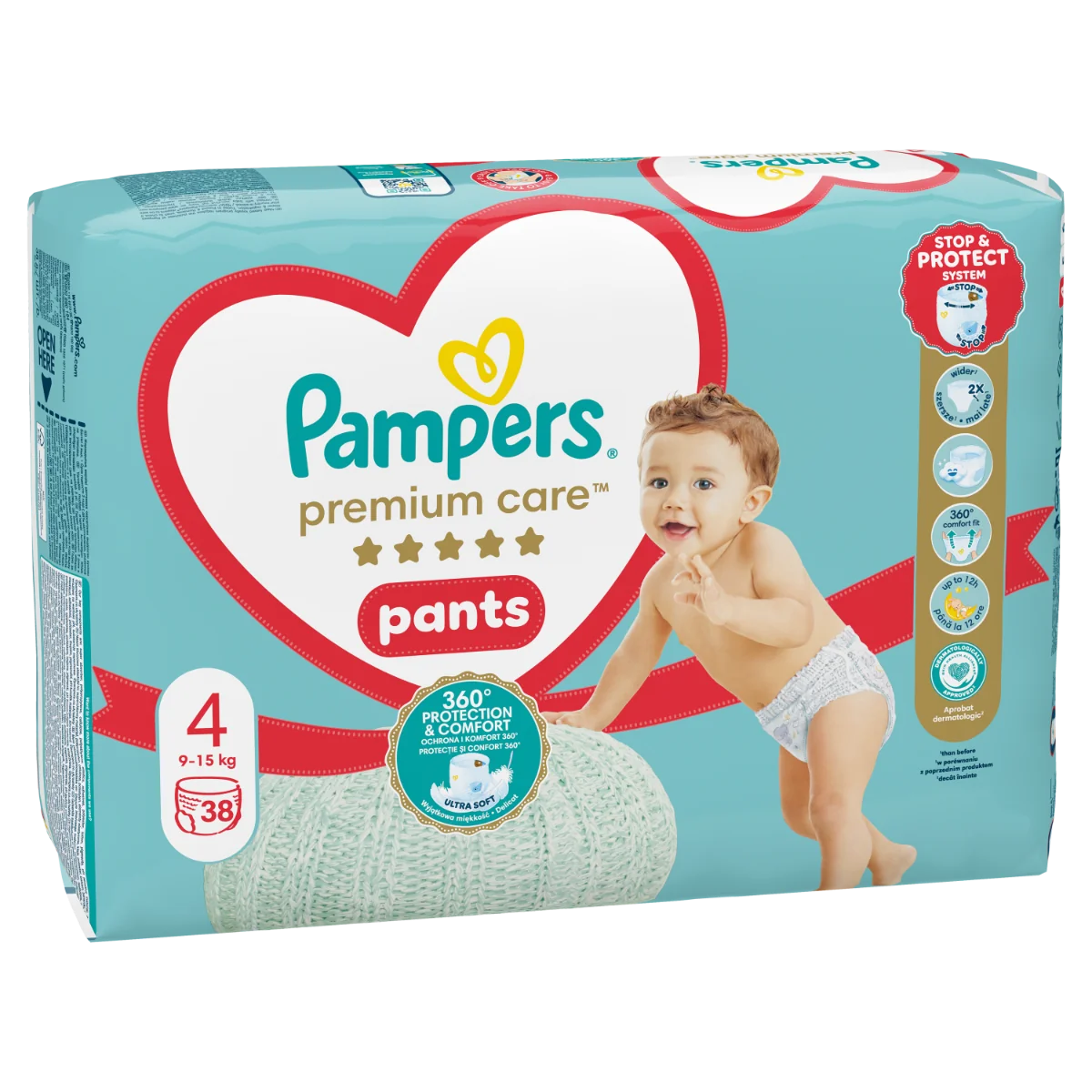 Scutece Pants Premium Care Nr.4 9-15kg, 38 bucati, Pampers