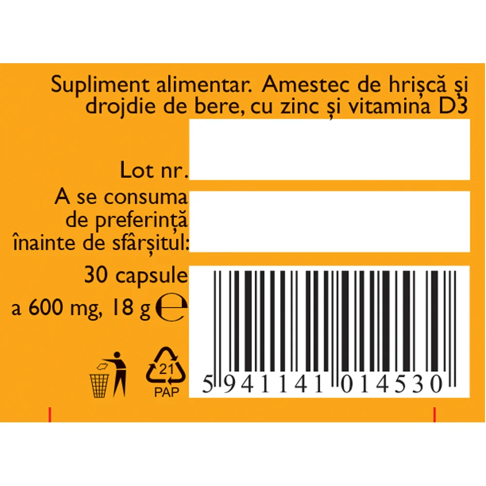 Zinc cu vitamina D3, 30 capsule, Fares