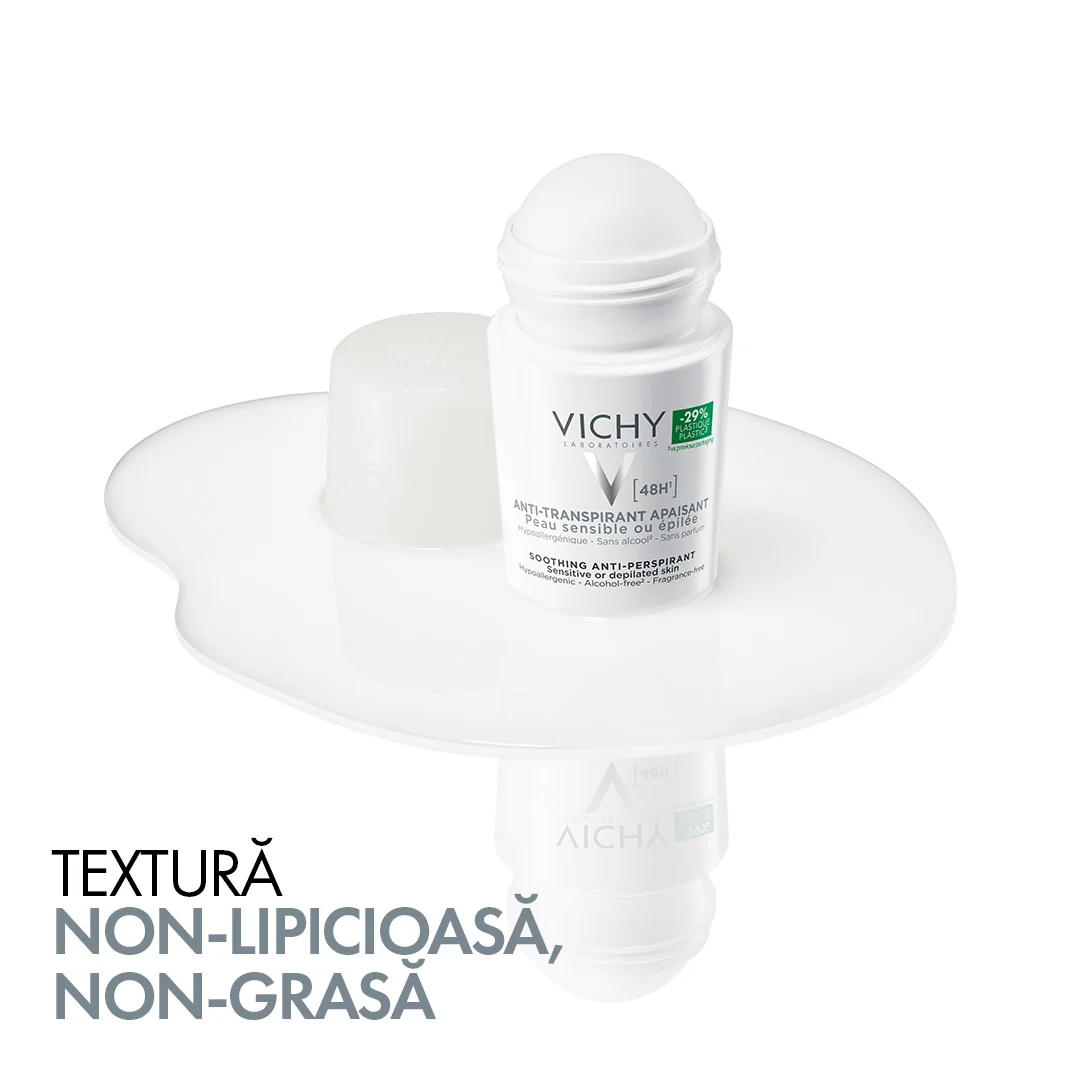 Deodorat roll-on fara parfum pentru piele sensibila 48h, 50ml, Vichy