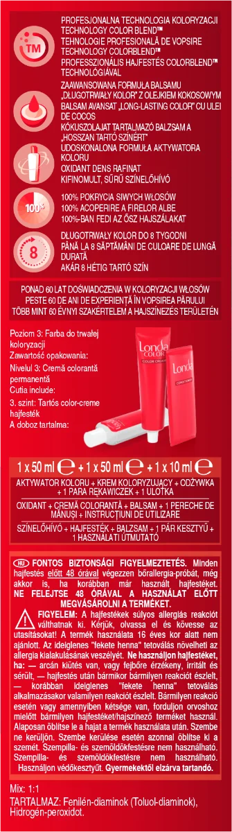 Vopsea de par permanenta 5/46 Rosu Rubin, 110ml, Londa