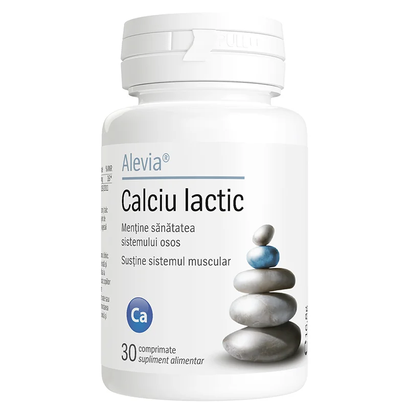Calciu lactic, 30 comprimate, Alevia