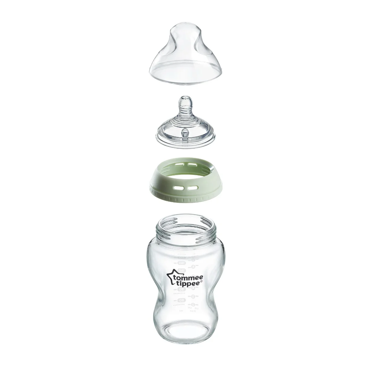 Biberon din sticla cu tetina din silicon cu autosterilizare pentru 0 luni+ Natural Start, 250ml, Tommee Tippee