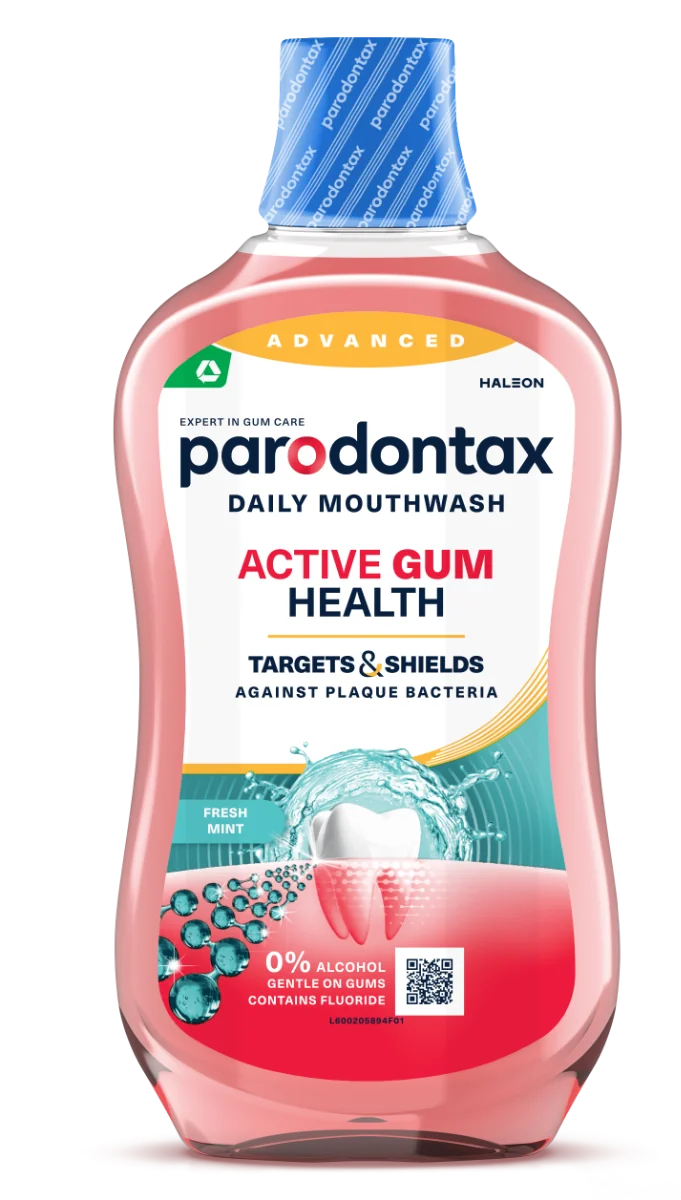 Apa de gura fara alcool Active Gum Health Fresh Mint, 500ml, Parodontax