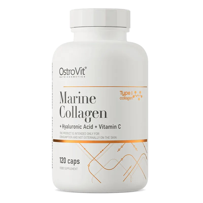 Colagen marin cu acid hialuronic si vitamina C, 120 capsule, OstroVit