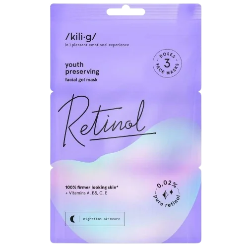 Set masti faciale gel cu retinol, 3 x 7 ml, Kilig