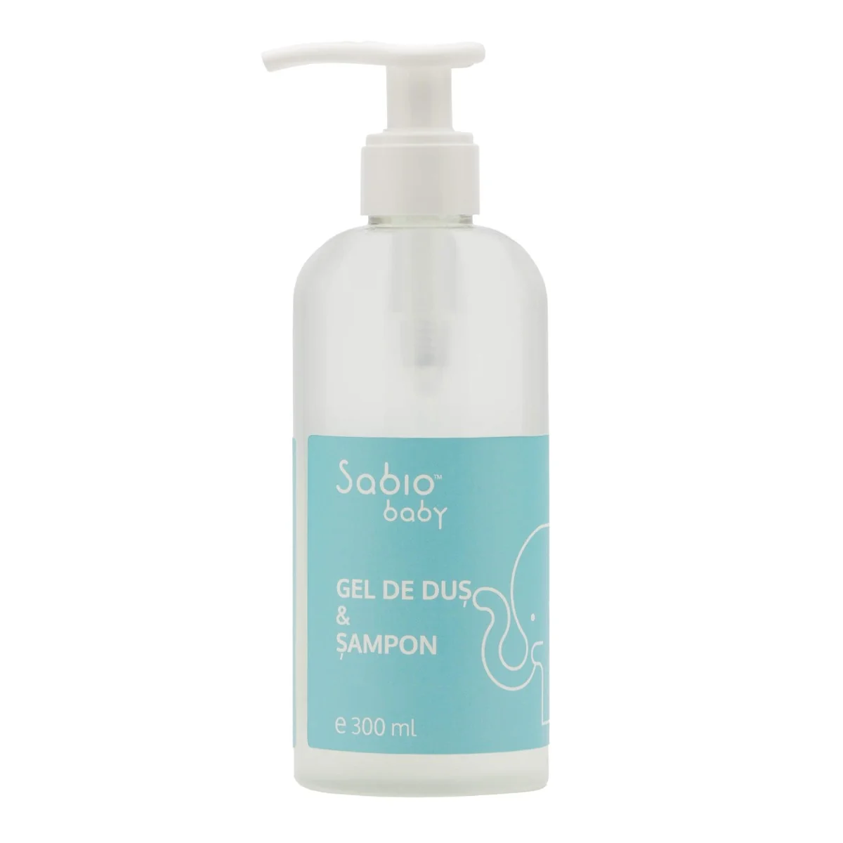 Gel de dus si sampon pentru bebelusi, 300ml, Sabio