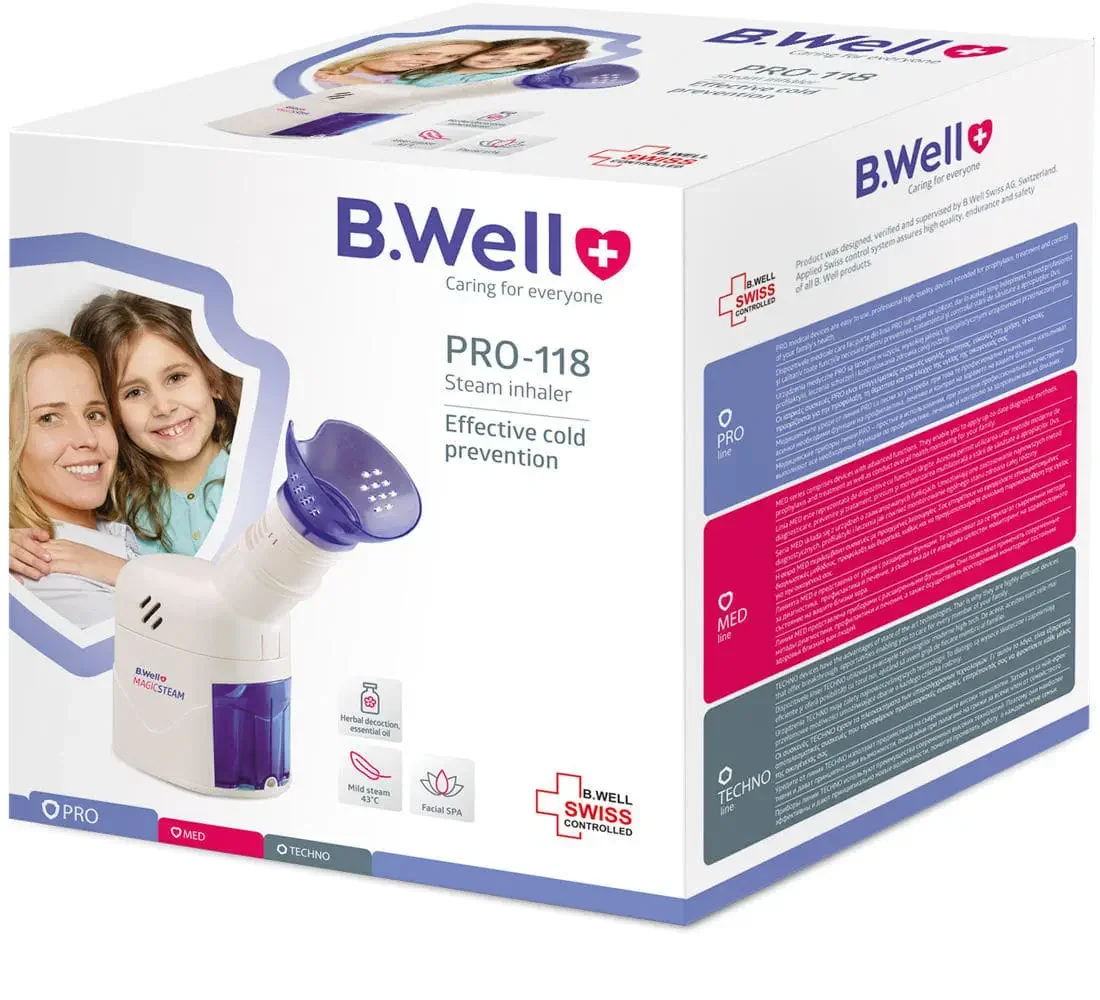 Inhalator automat cu abur pentru copii si adulti PRO-118, 1 bucata, B.Well