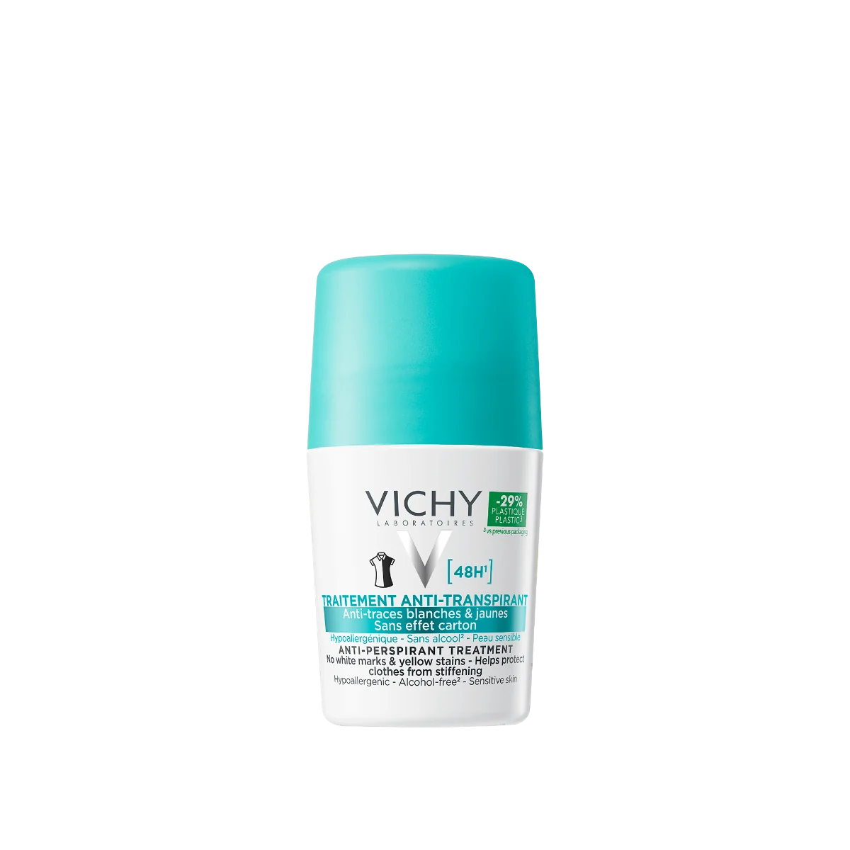 Deodorant roll-on antiperspirant anti-urme 48h, 50ml, Vichy