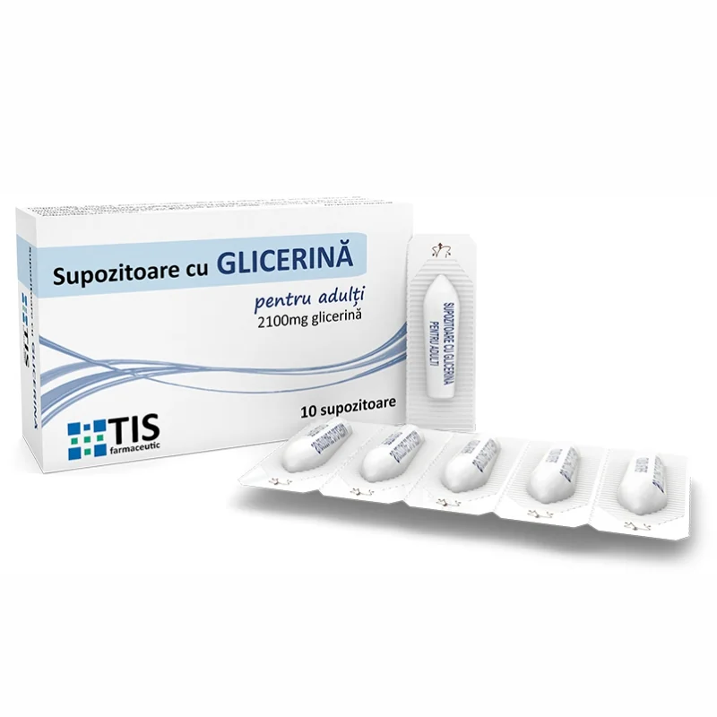 Supozitoare cu glicerina pentru adulti, 10 bucati, Tis Farmaceutic
