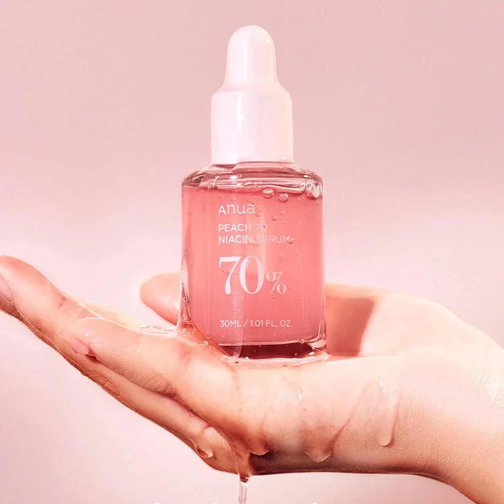 Ser de fata hidratant cu Niacinamida si 70% piersica, 30ml, Anua