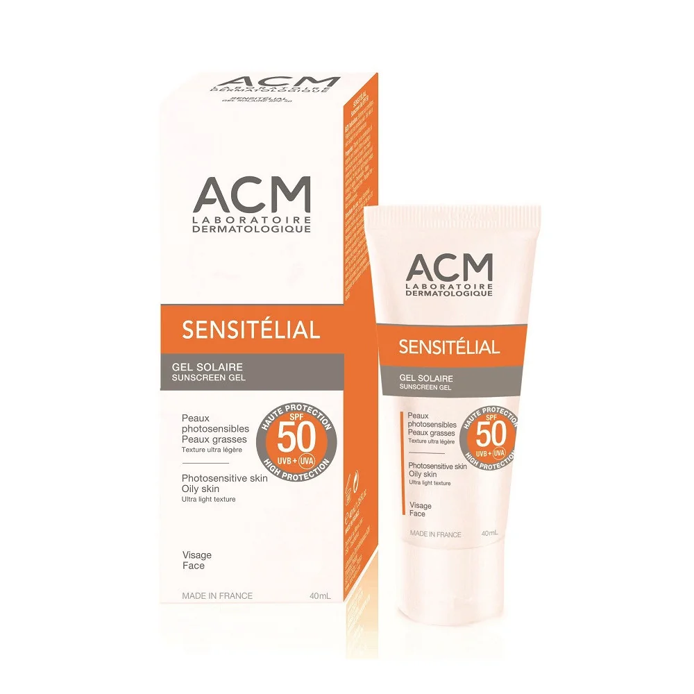 Gel pentru protectie solara SPF 50 Sensitelial, 40 ml, Acm