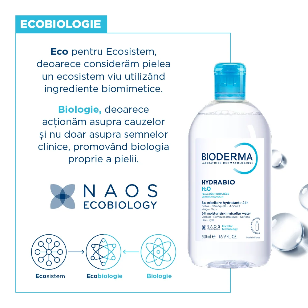 Apa micelara Hydrabio H2O, 500ml, Bioderma
