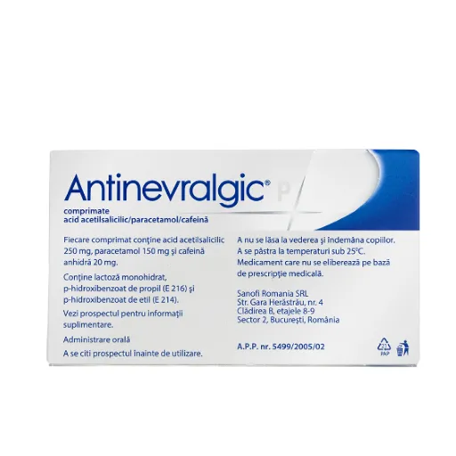 Antinevralgic P, 20 comprimate, Zentiva 