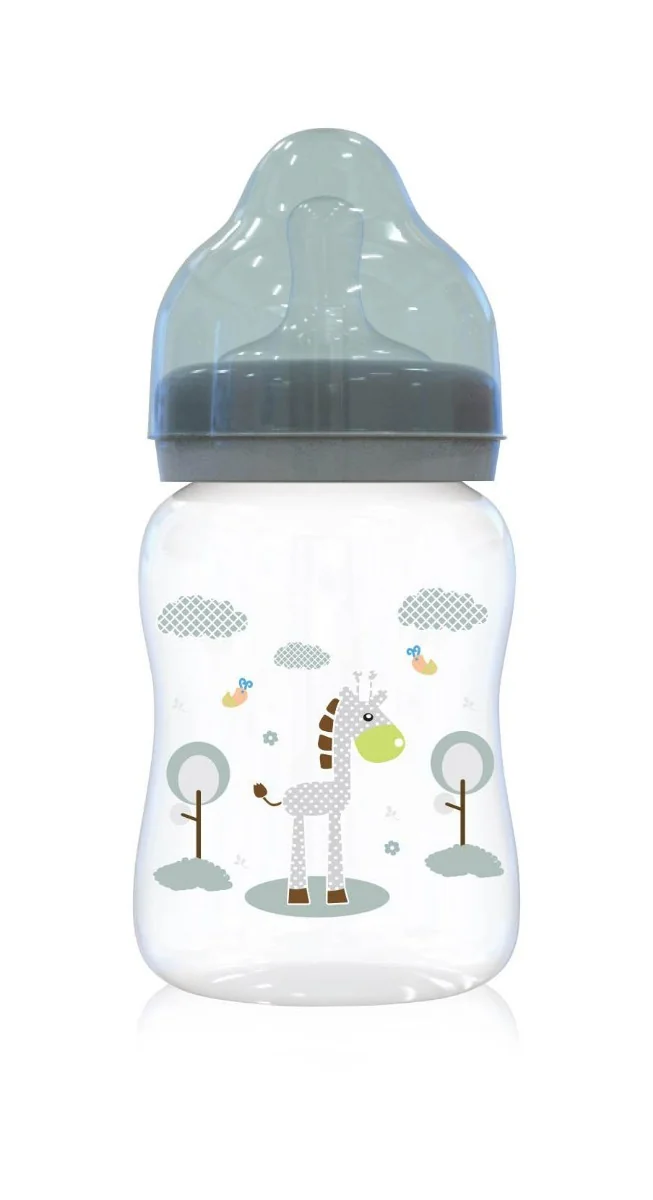 Biberon cu gat larg 0 luni+ Mint Green, 250ml, Lorelli