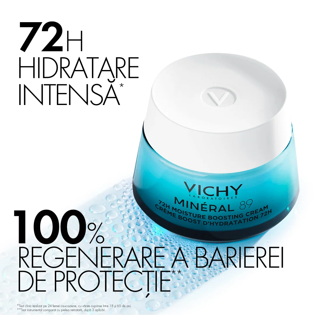 Crema intens hidratanta 72h cu acid hialuronic pentru toate tipurile de ten Mineral 89, 50ml, Vichy