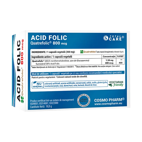Acid Folic Quatrefolic 800mcg, 30 capsule, Cosmopharm