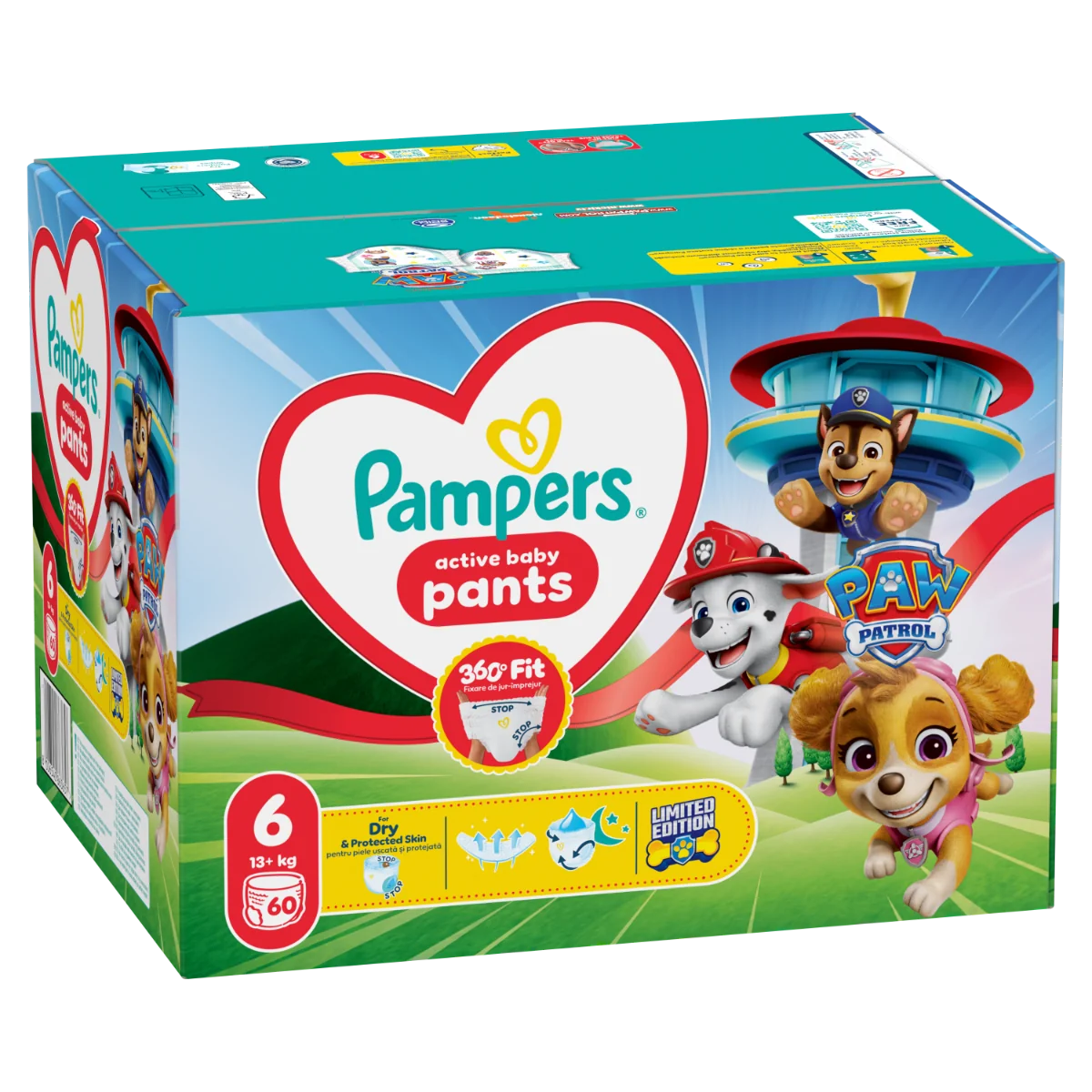 Scutece Pants Patrula Catelusilor Nr. 6 pentru 14 -19kg, 60 bucati, Pampers