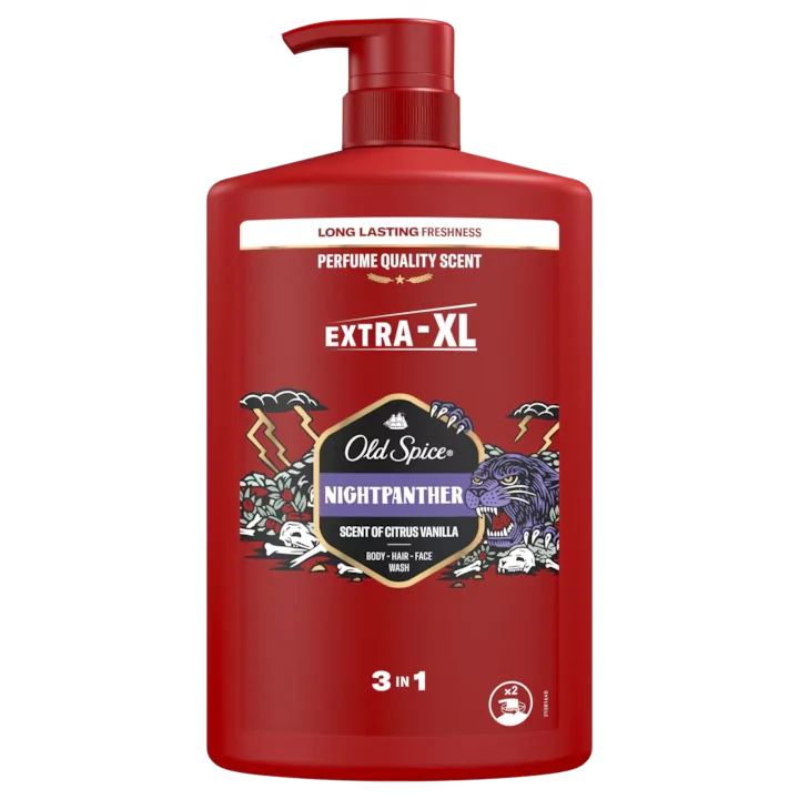 Gel de dus si sampon 3 in 1 NightPanther, 1000ml, Old Spice