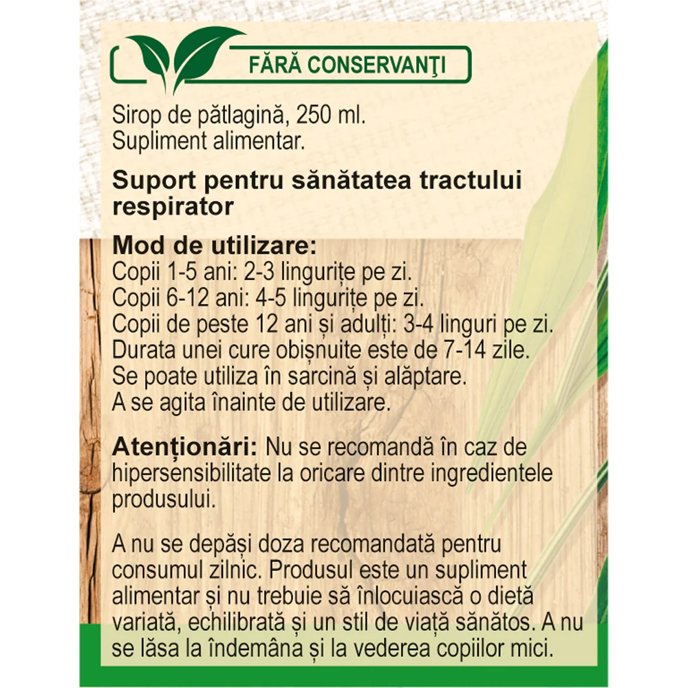 Sirop Patlagina, 250ml, Fares