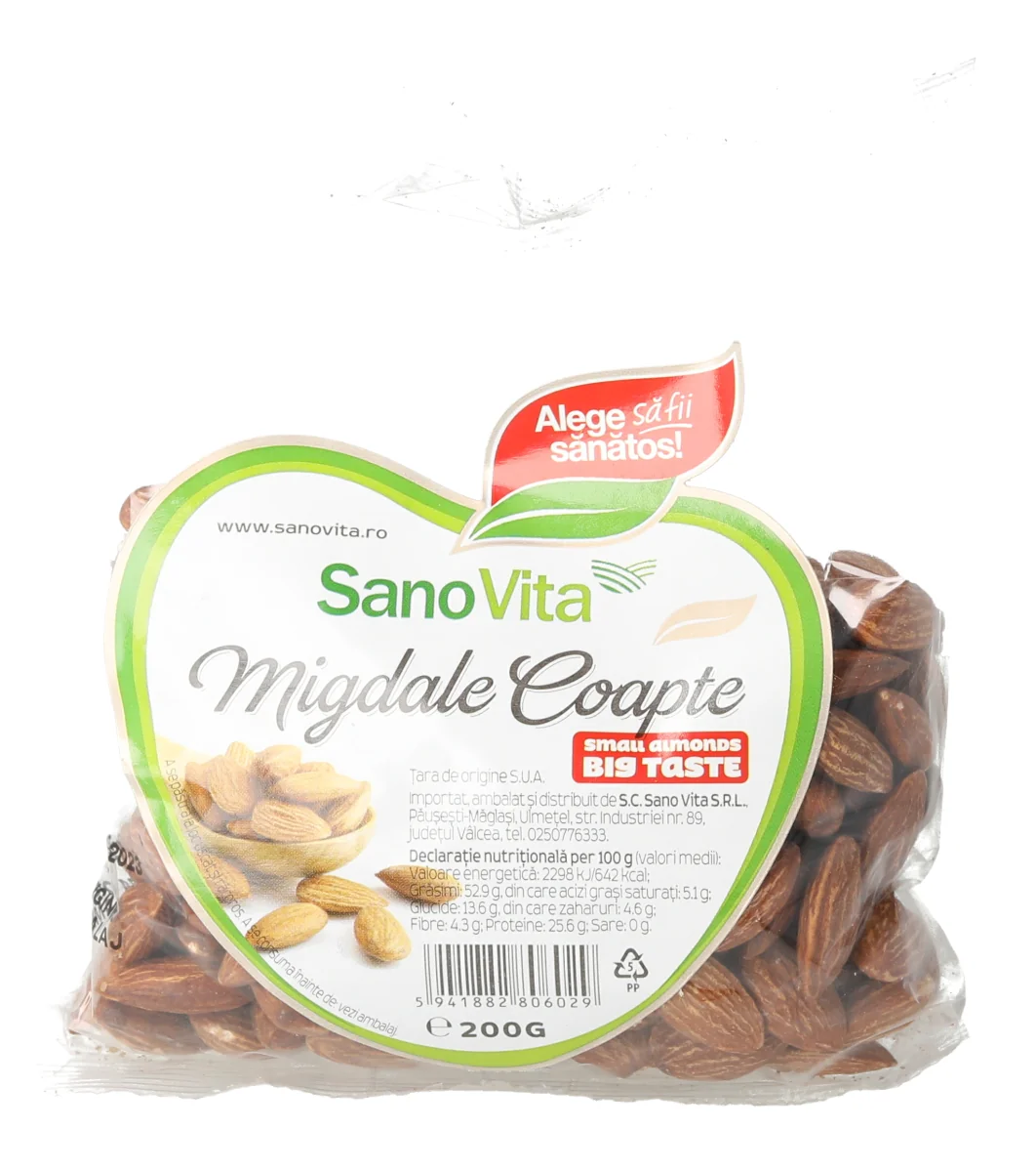Migdale coapte, 200g, SanoVita