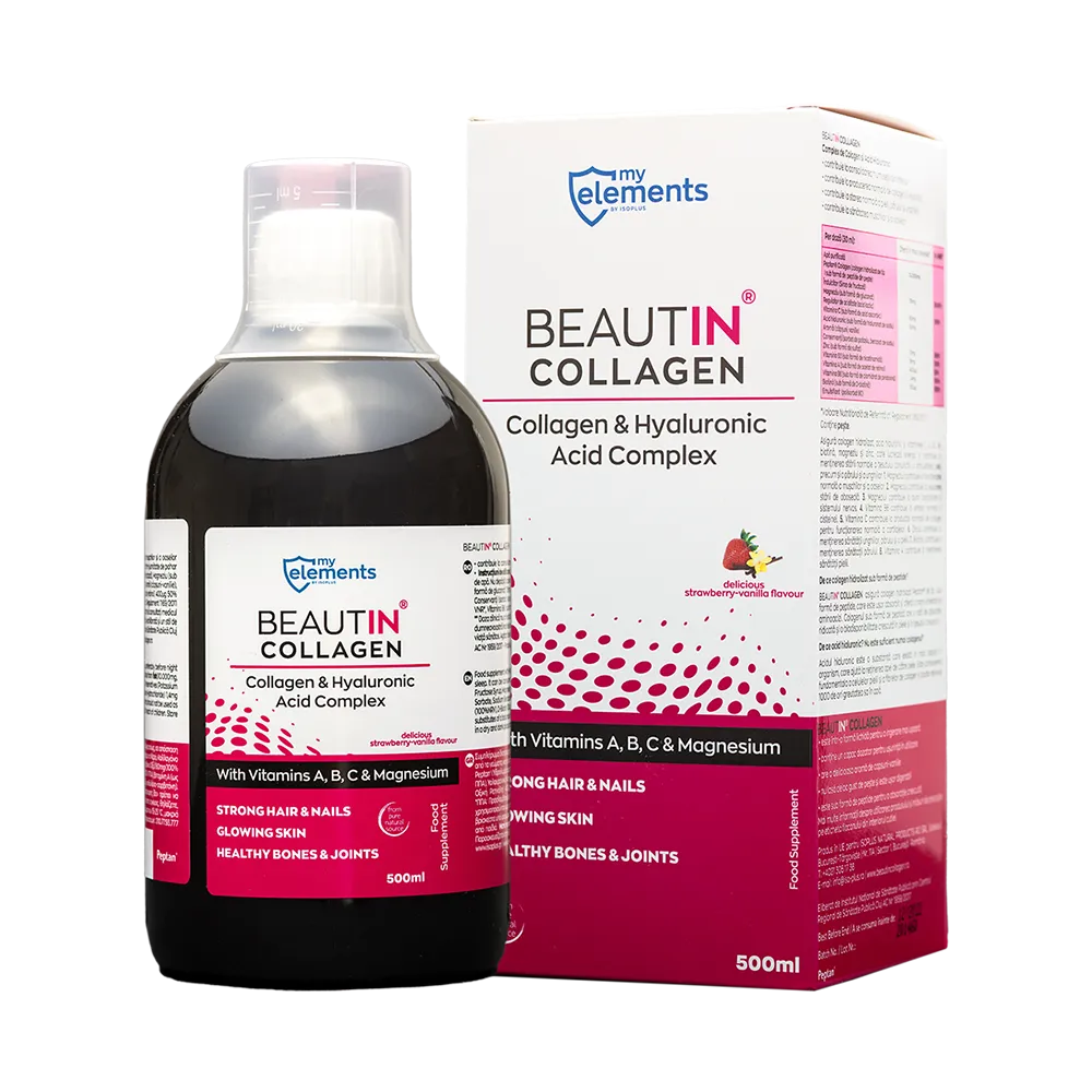 Collagen si Magneziu cu capsuni + vanilie Beautin, 500ml, Solgar