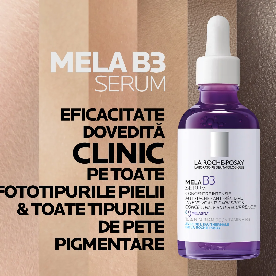 Ser concentrat intensiv pentru corectare pete pigmentare cu efect anti-recurenta pentru orice tip de ten Mela B3, 50ml, La Roche-Posay