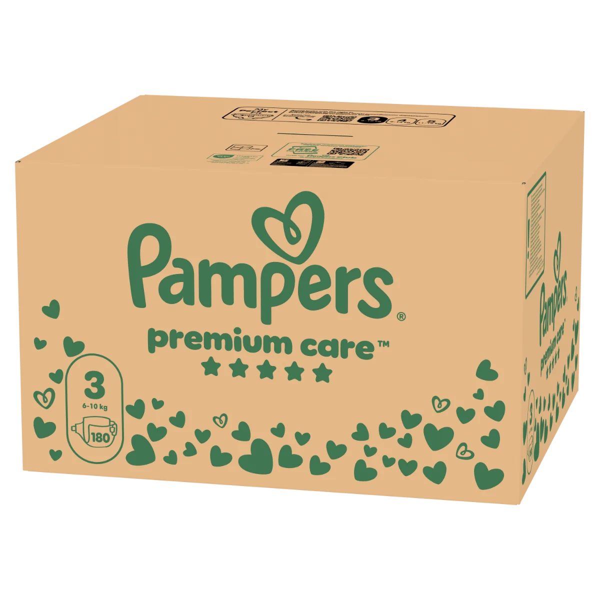 Scutece Premium Care Marimea 3 pentru 6-10 kg, 180 bucati, Pampers 