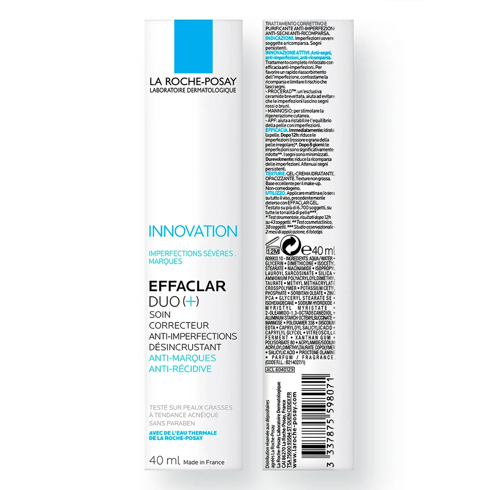 Crema de fata anti-imperfectiuni ten gras cu tendinta acneica Effaclar Duo+, 40ml, La Roche-Posay