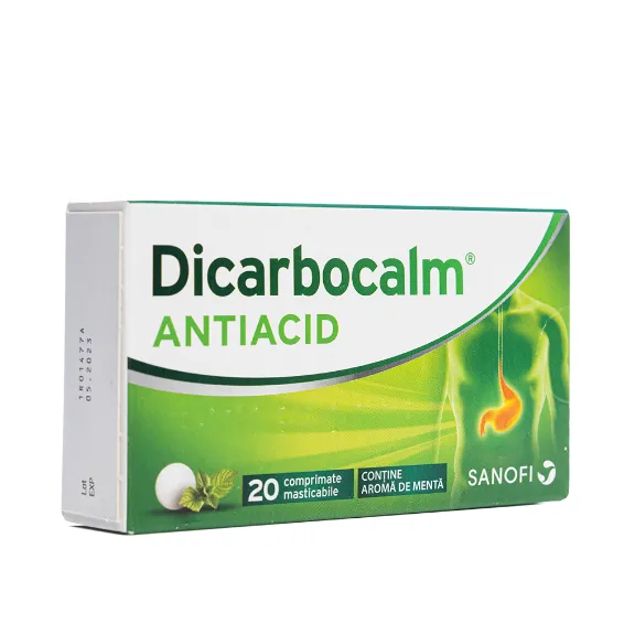 Dicarbocalm Antiacid, 20 comprimate, Sanofi 